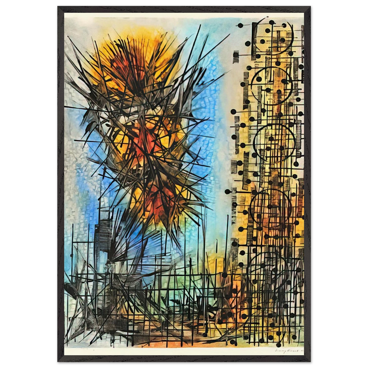 Observation VII - 1965 - Jimmy Ernst 70x100 cm / 28x40 inches Framed Art Print – Black Wooden Frame