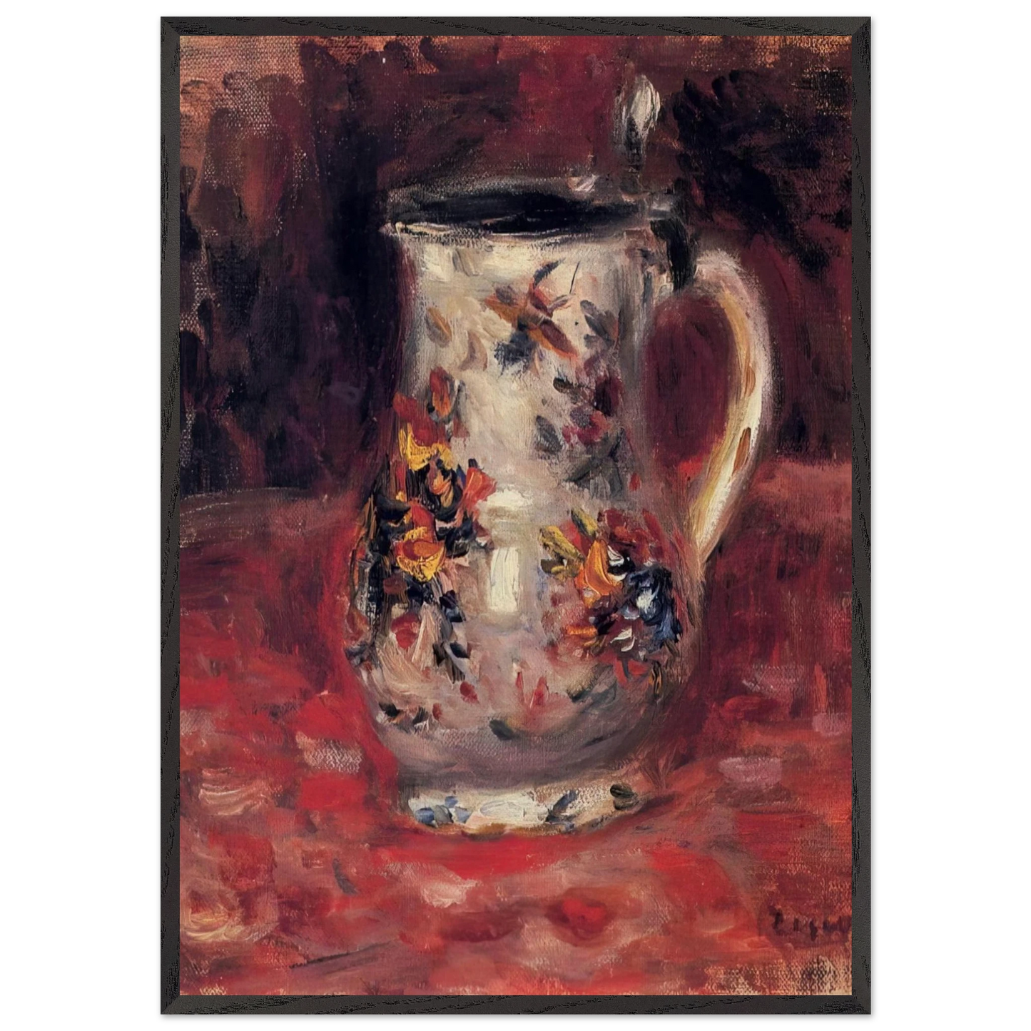 Jug - Pierre-Auguste Renoir 70x100 cm / 28x40 inches Framed Art Print – Black Wooden Frame