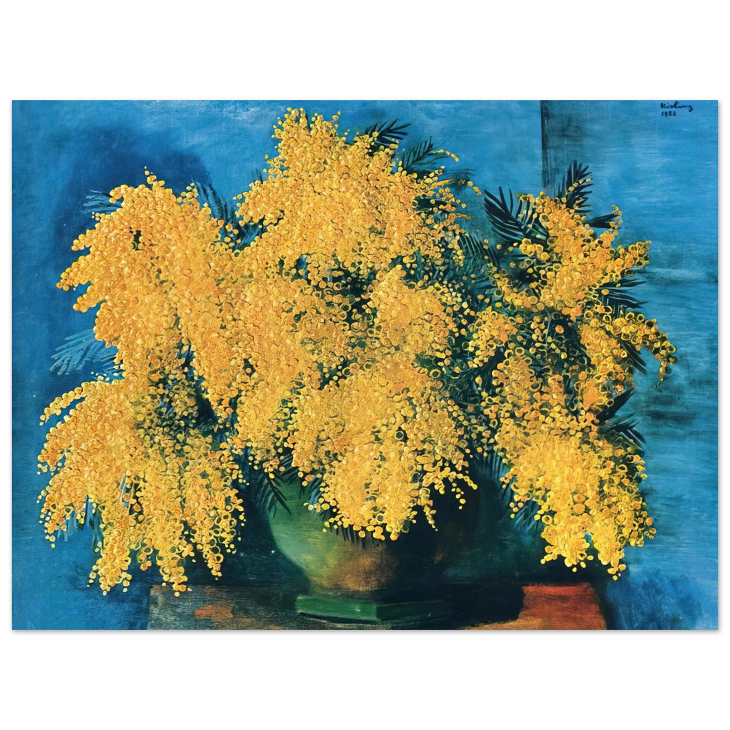 Moise Kisling - VASE OF MIMOSA 1952 Fine Art Poster - Default Title