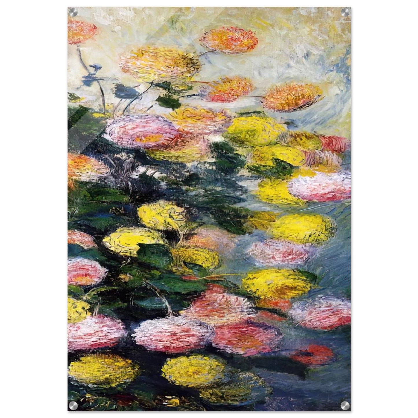 Dahlias 2 - claude monet Acrylic Print - 70x100 cm / 28x40″ inches | claude monet Wall Art | claude monet Prints