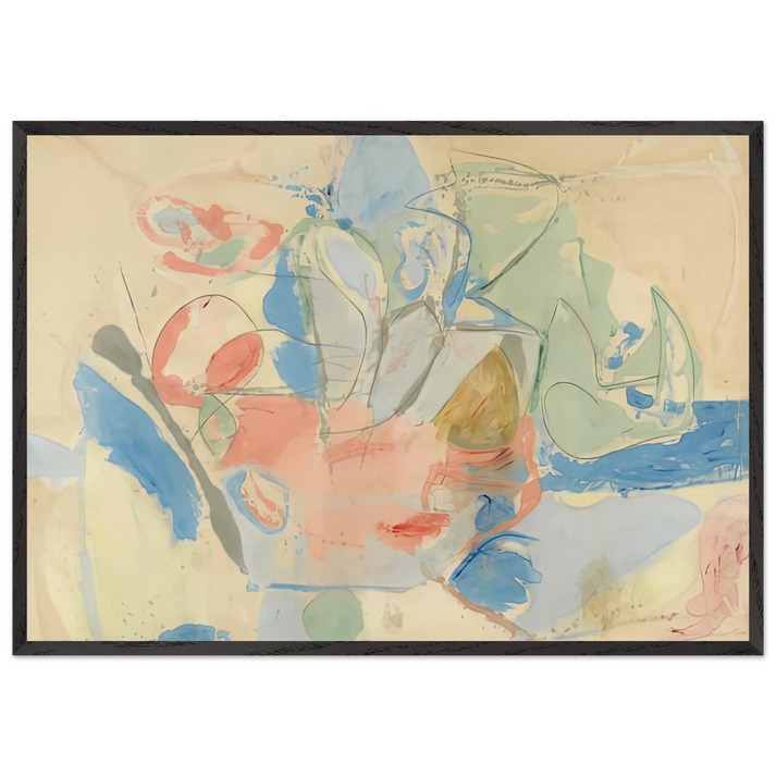 Mountains and Sea 1952- - Helen Frankenthaler 70x100 cm / 28x40 inches Framed Art Print – Black Wooden Frame
