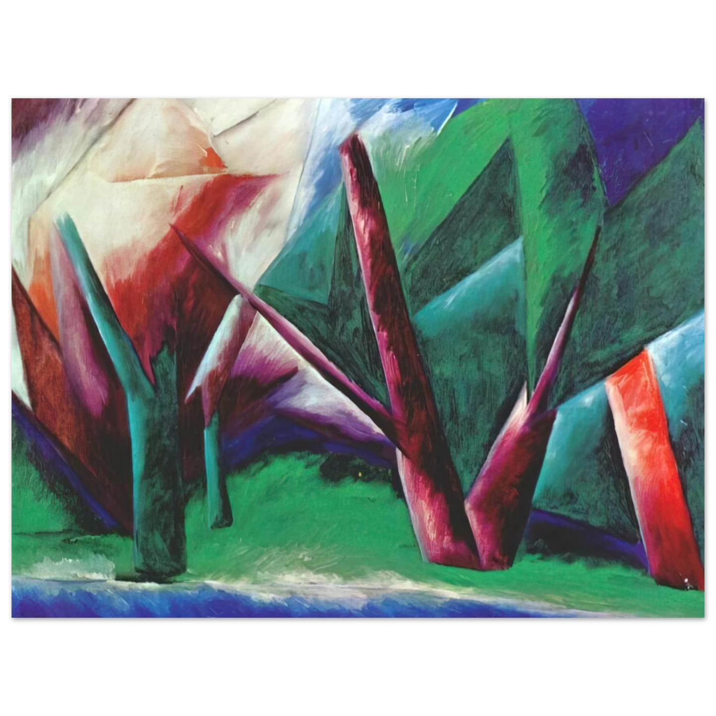 Natalia Goncharova - Forest Red-green - 1914 Fine Art Poster - Default Title