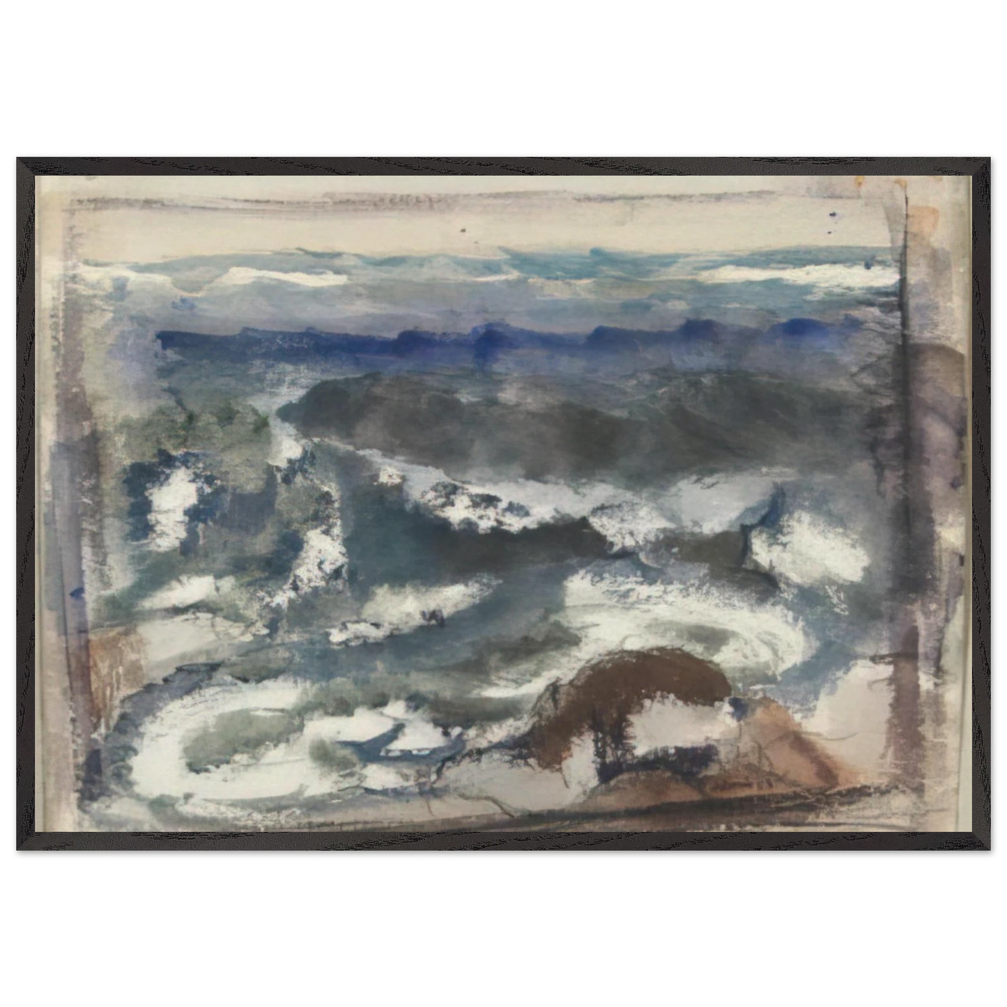 The Sea - 1923 - John Marin 70x100 cm / 28x40 inches Framed Art Print – Black Wooden Frame