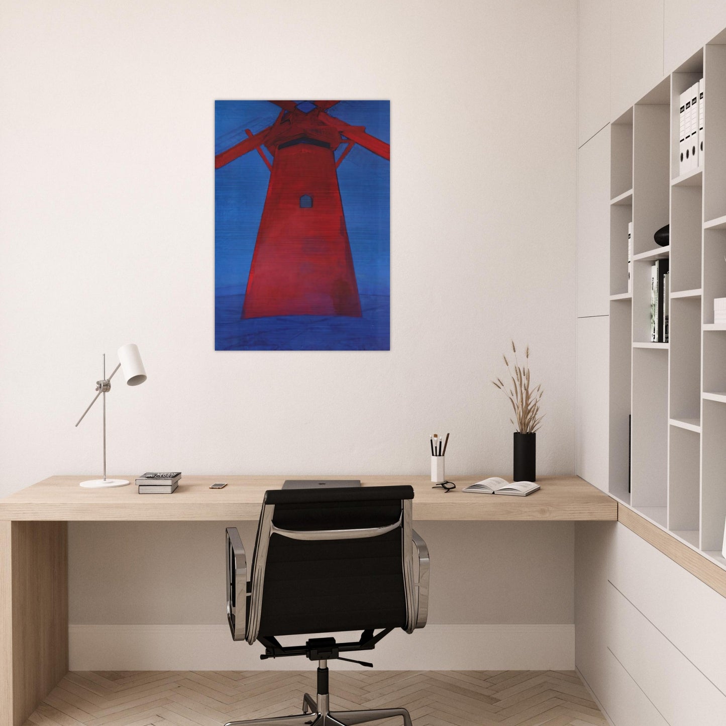 The Red Mill - Piet Mondrian Brushed Aluminum Print - 70x100 cm / 28x40 inches | Piet Mondrian Aluminum Print | Piet Mondrian Prints