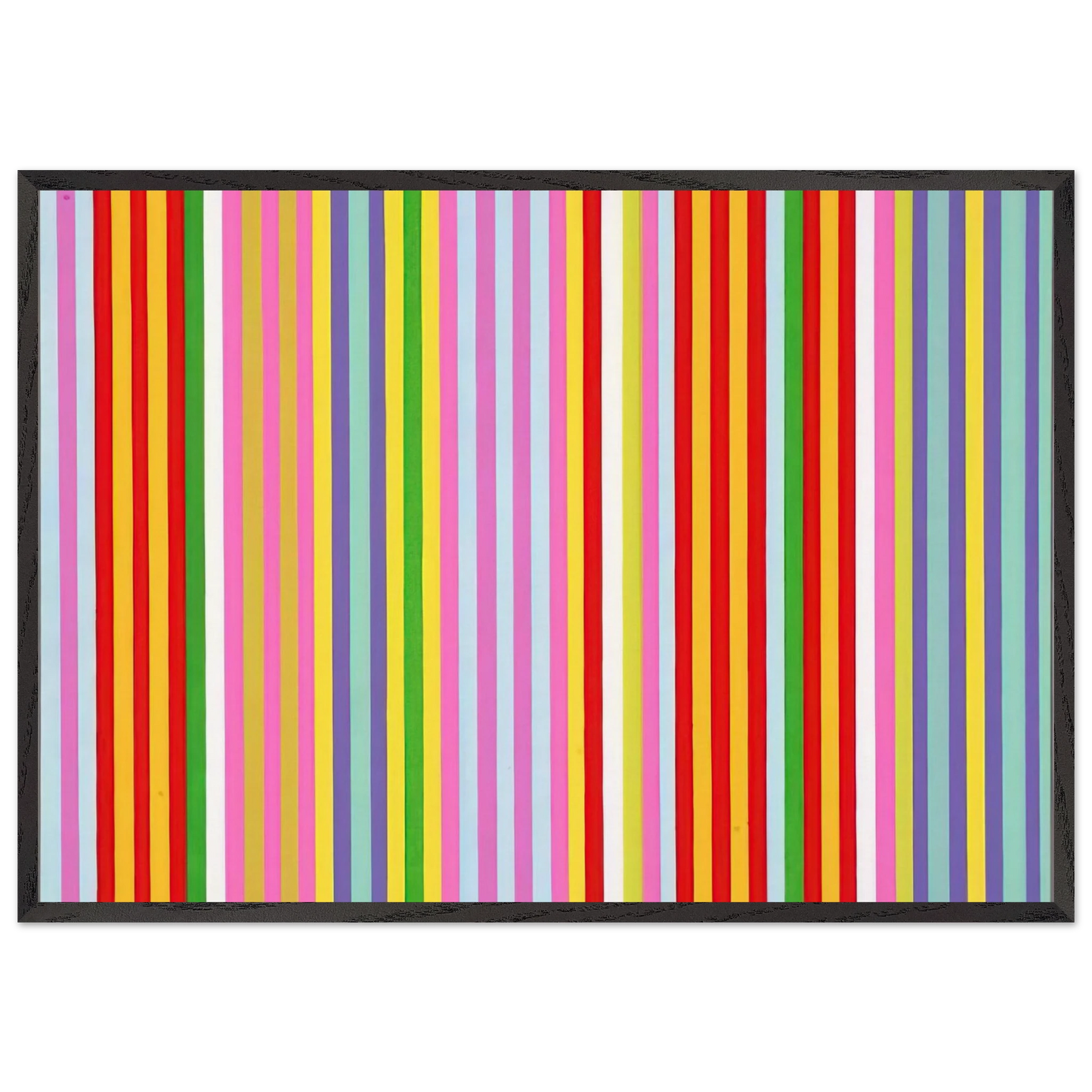 Powwow - 1969 - Gene Davis Framed Art Print – Black Wooden Frame - Default Title - -Framed Art Print