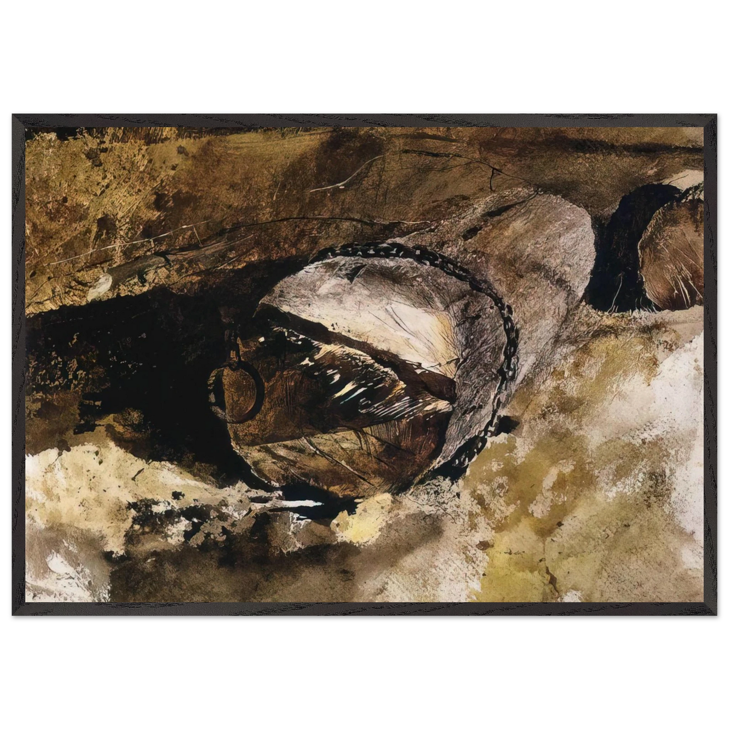 LOG CHAIN - Andrew Wyeth Framed Art Print – Black Wooden Frame - Default Title - -Framed Art Print