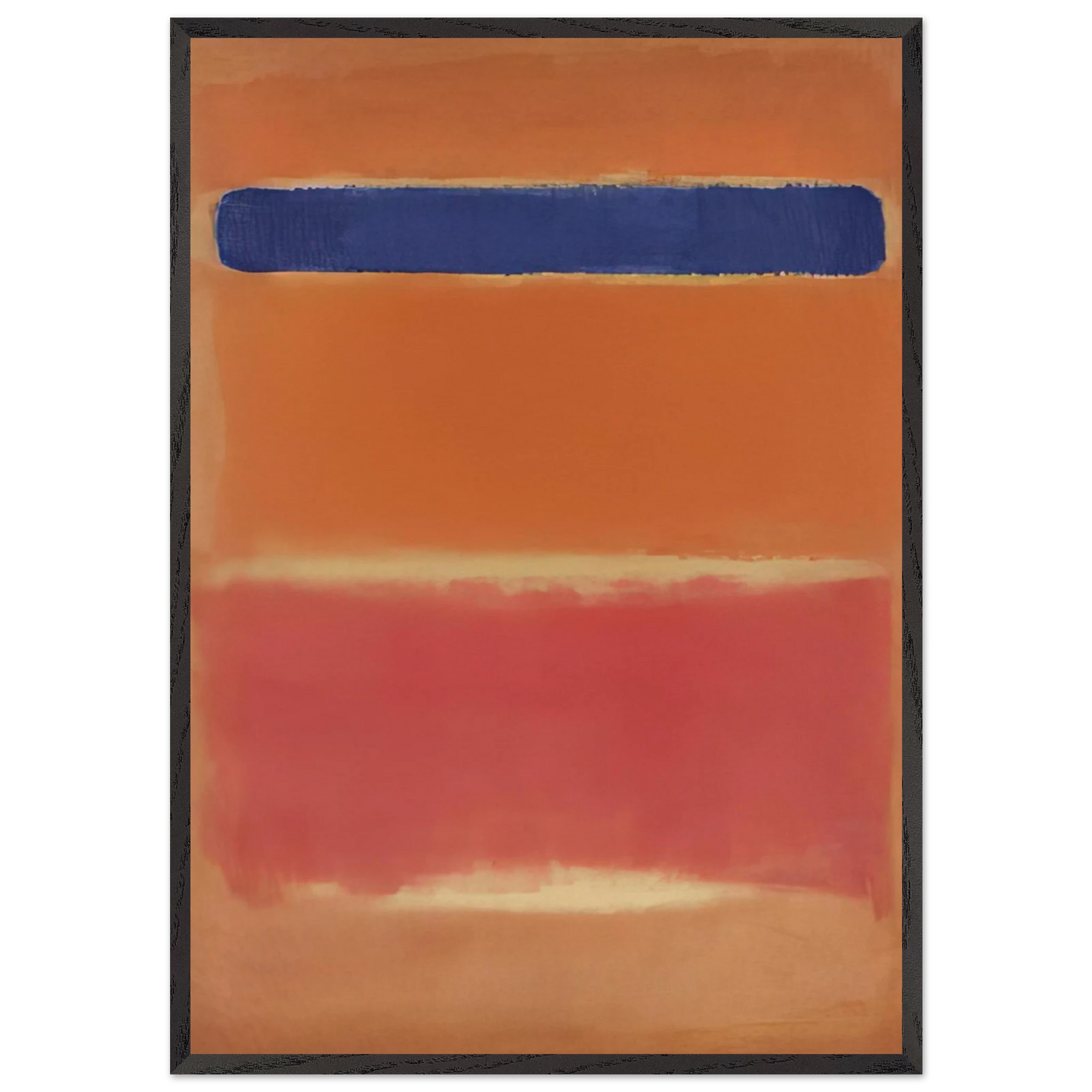Blue Over Red - 1953 - Mark Rothko 70x100 cm / 28x40 inches Framed Art Print – Black Wooden Frame