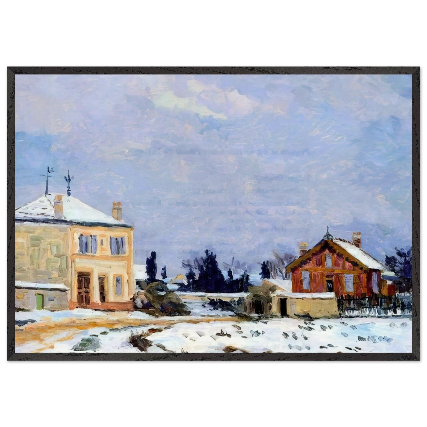 Neige - 1876 - Armand Guillaumin Framed Art Print – Black Wooden Frame - Default Title - -Framed Art Print