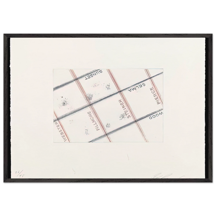 PIERCE FROM LOS FRANCISCO SAN ANGELES PORTFOLIO - Edward Ruscha 70x100 cm / 28x40 inches Framed Art Print – Black Wooden Frame