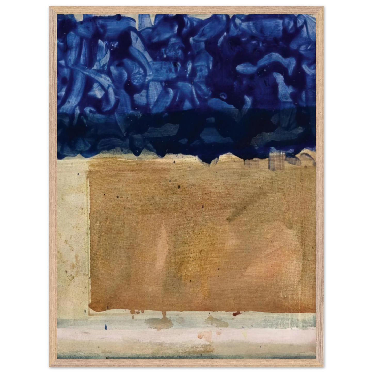 Helen Frankenthaler - Shoreline - 1952 Wall art - 60x80 cm / 24x32 inches - Premium Wooden Framed Poster With Fine Art Paper - White frame