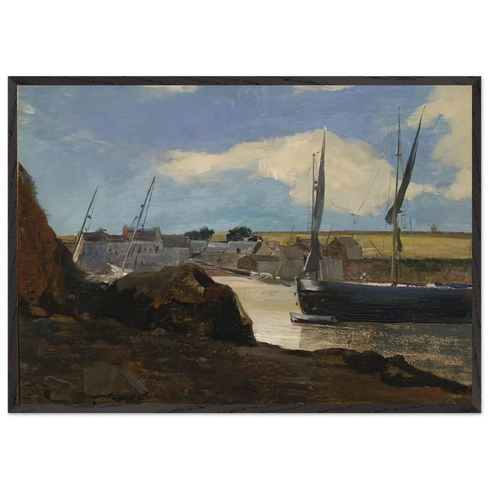 THE PORT OF MORGAT 1882 - Odilon Redon 70x100 cm / 28x40 inches Framed Art Print – Black Wooden Frame