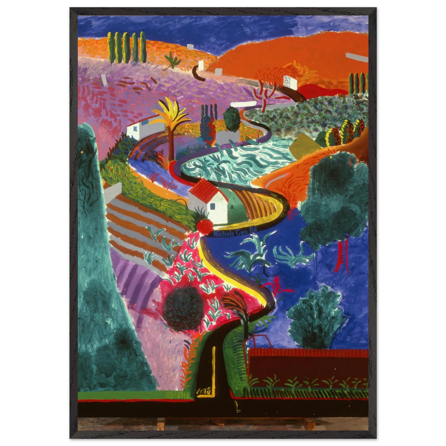 David Hockney N17 - David Hockney 70x100 cm / 28x40 inches Framed Art Print – Black Wooden Frame | David Hockney Art | Artwork by David Hockney