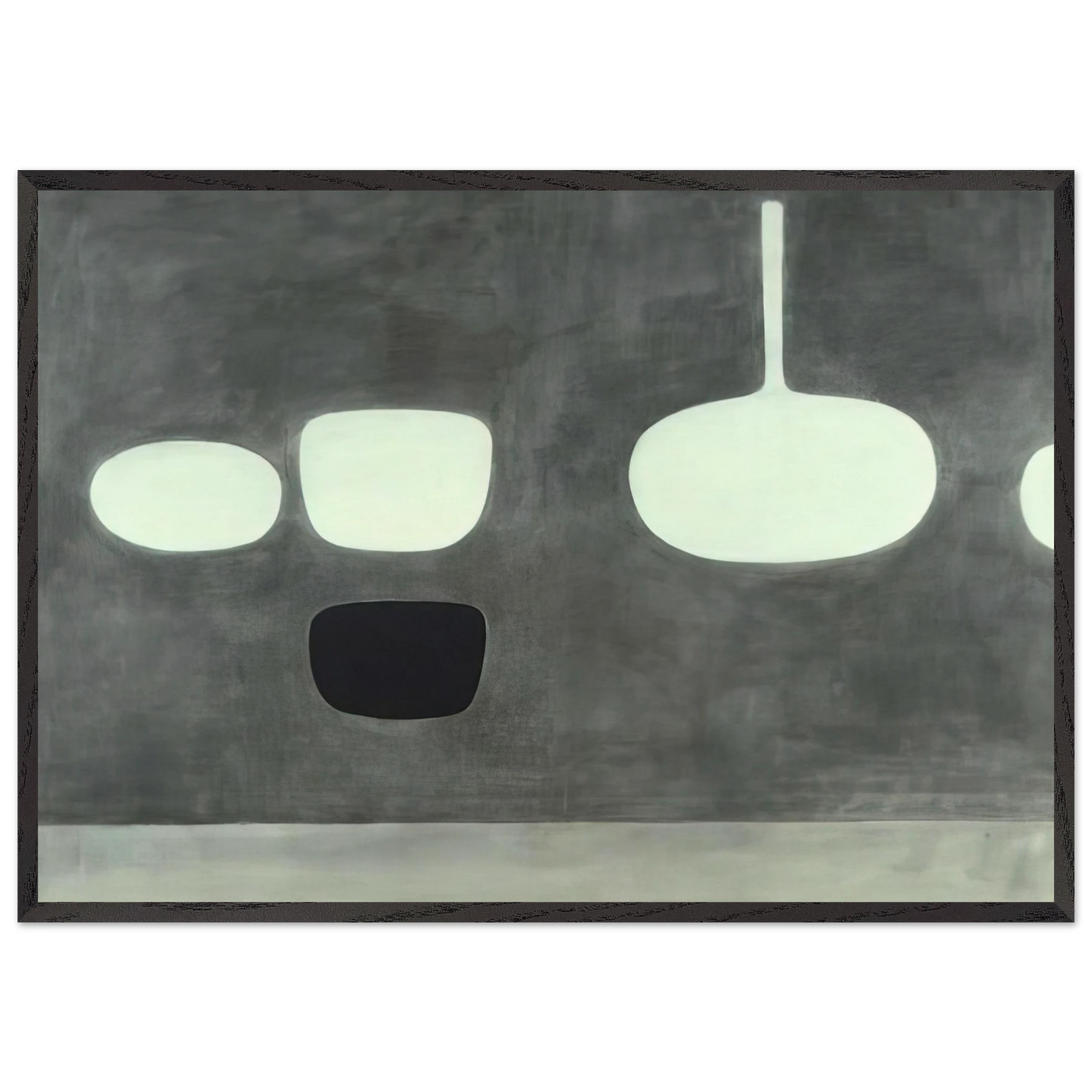 Grey Still Life - 1969 - William Scott 70x100 cm / 28x40 inches Framed Art Print – Black Wooden Frame