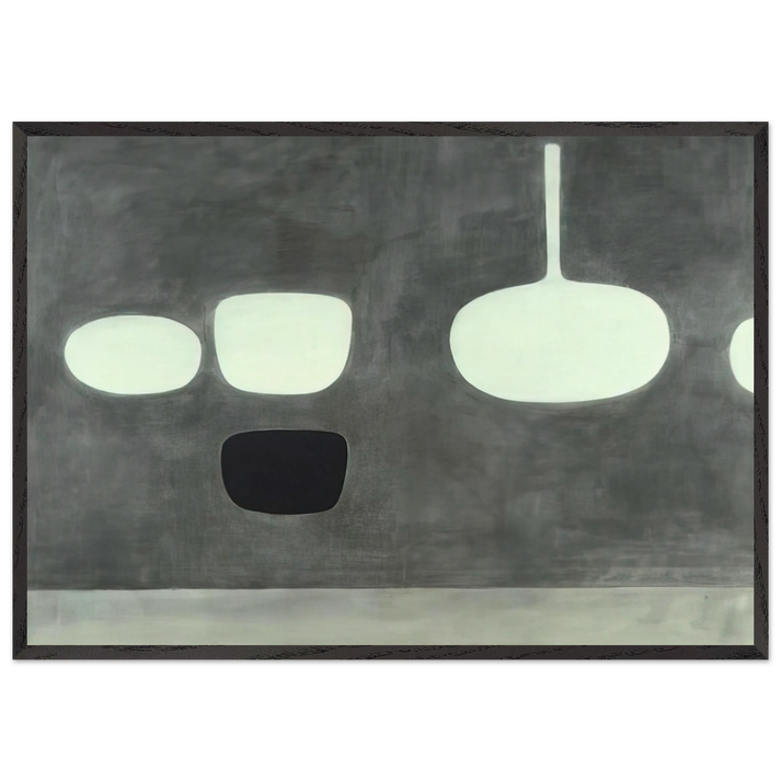 Grey Still Life - 1969 - William Scott 70x100 cm / 28x40 inches Framed Art Print – Black Wooden Frame