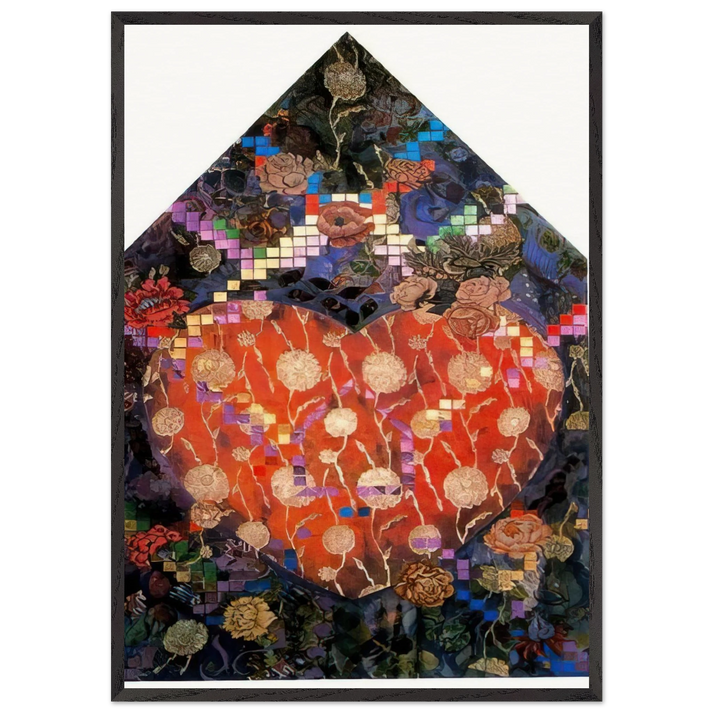 Heartfelt - PD Pattern and Decoration - Miriam Schapiro 70x100 cm / 28x40 inches Framed Art Print – Black Wooden Frame