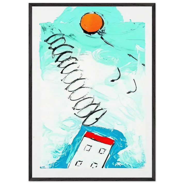 Untitled - 1990 N2 - Mario Schifano 70x100 cm / 28x40 inches Framed Art Print – Black Wooden Frame