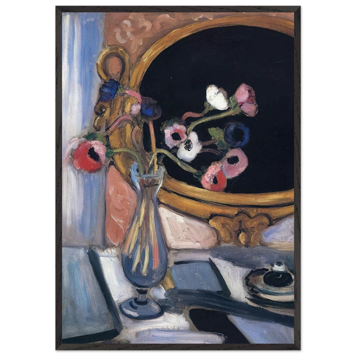 ANEMONE AND MIRROR 1920 - Henri Matisse 70x100 cm / 28x40 inches Framed Art Print – Black Wooden Frame