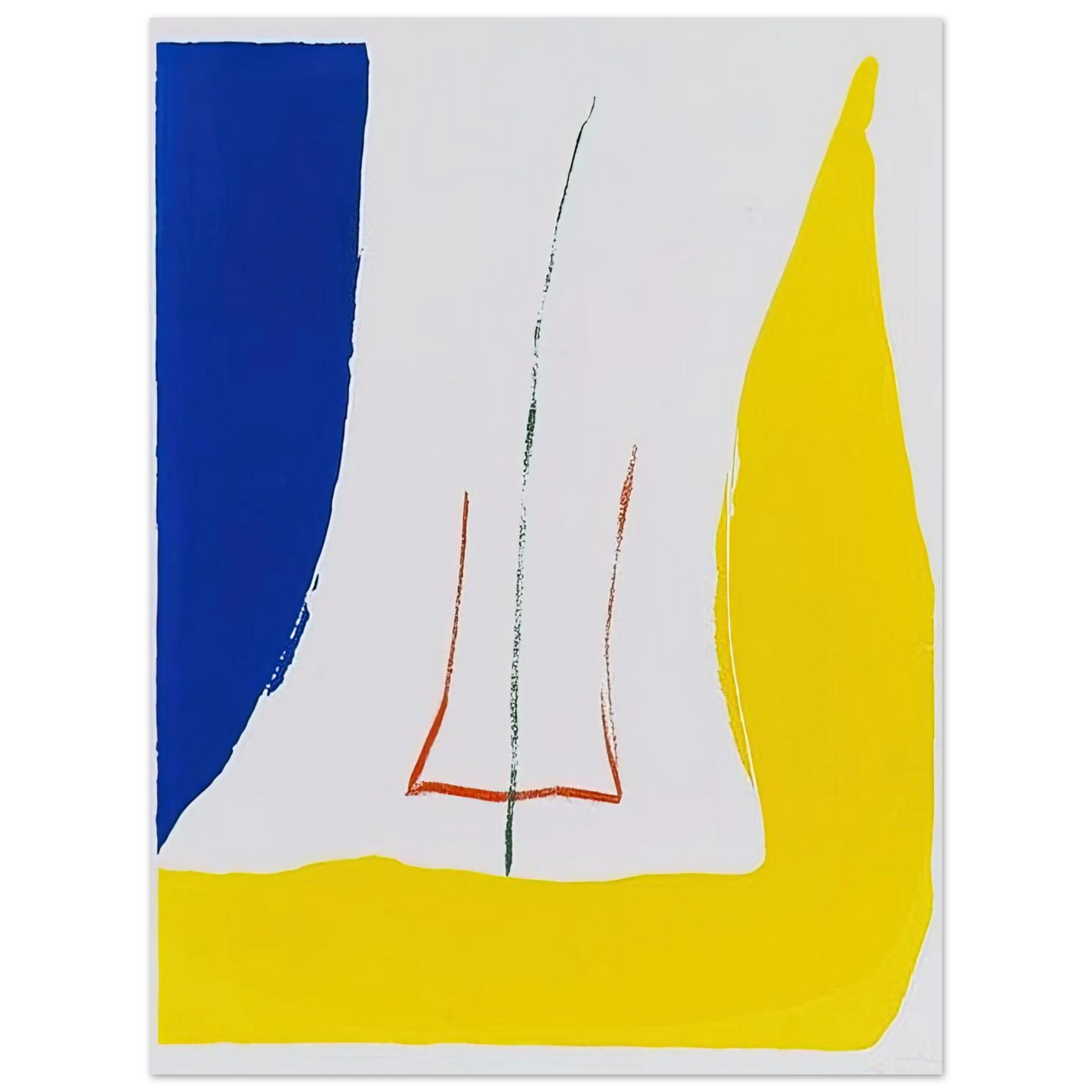 Helen Frankenthaler - Sun Corner - 1968 Wall art - A2 (42 x 59.4 cm) - Premium Wooden Framed Poster With Fine Art Paper - Black frame