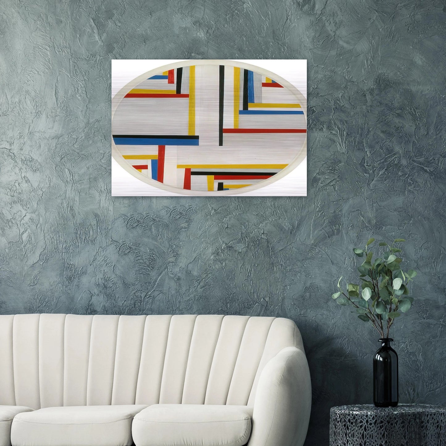 Relational painting, Tondo #4 - 1946 - Fritz Glarner Brushed Aluminum Print - 70x100 cm / 28x40 inches | Fritz Glarner Aluminum Print | Fritz Glarner Prints