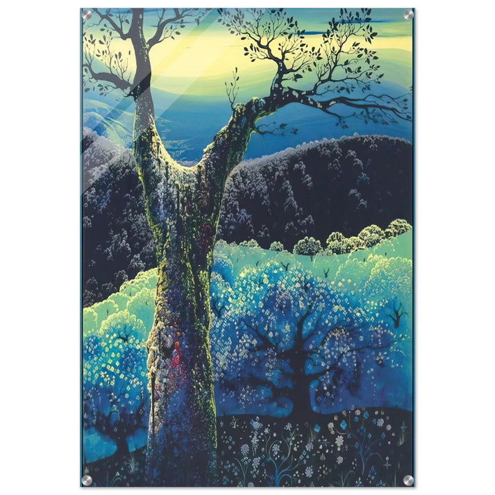 Orchard in Bloom - Eyvind Earle Acrylic Print - 70x100 cm / 28x40″ inches | Eyvind Earle Wall Art | Eyvind Earle Prints