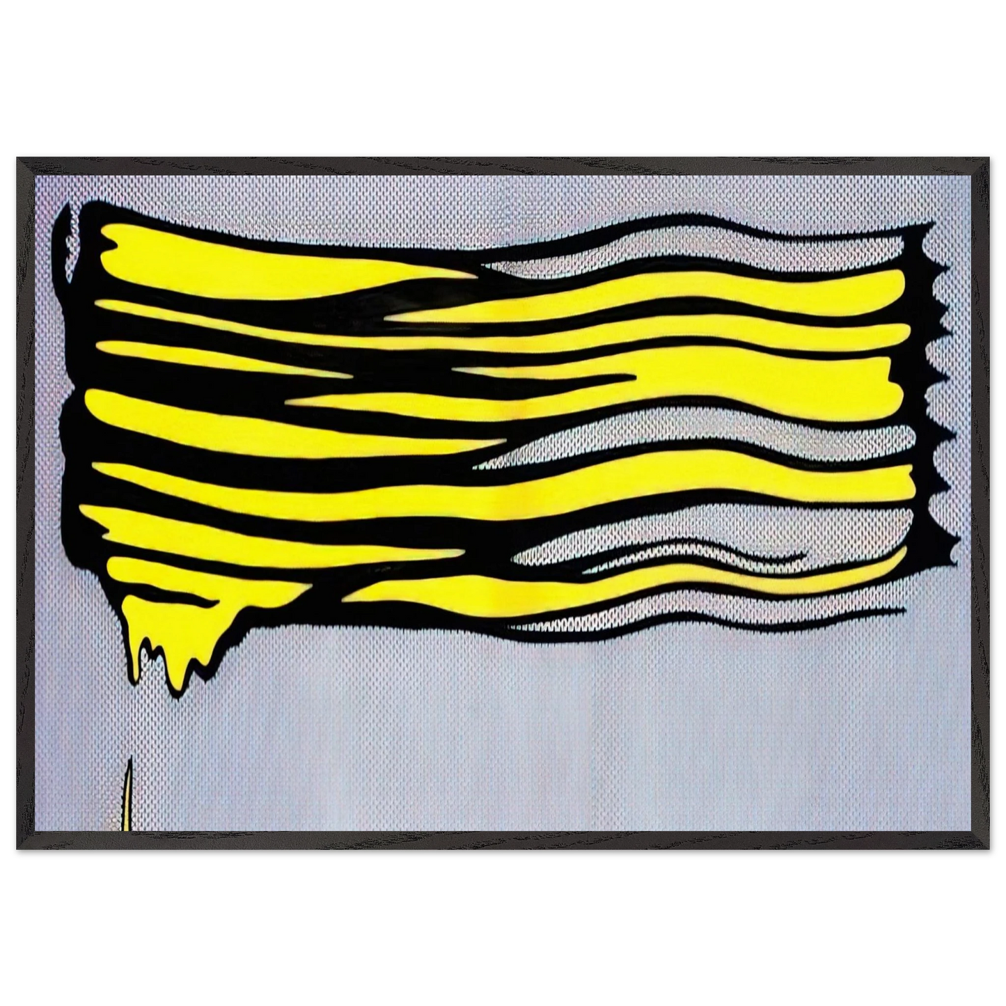 YELLOW BRUSHSTROKE II 1965 - Roy Lichtenstein 70x100 cm / 28x40 inches Framed Art Print – Black Wooden Frame