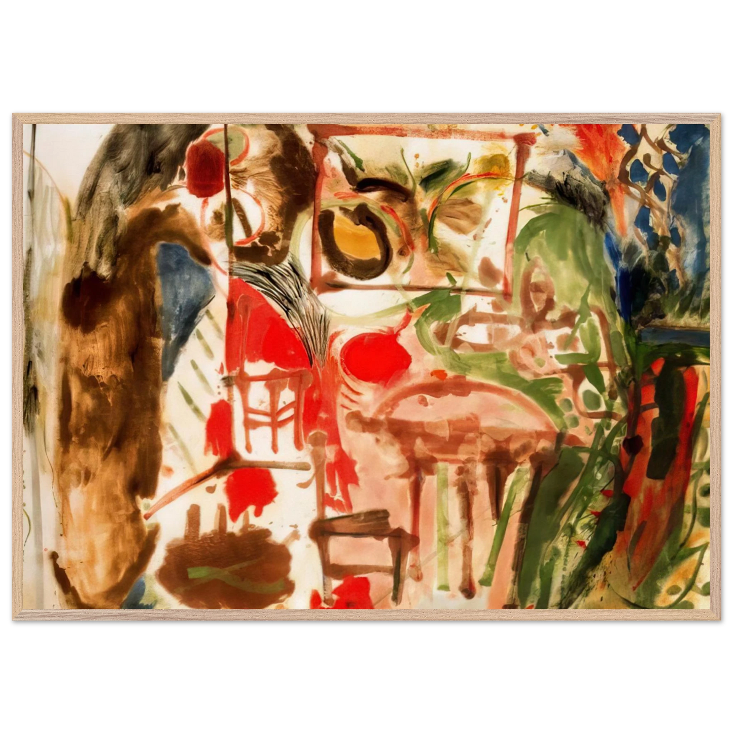 Helen Frankenthaler - Interior - 1957 Wall art - A3 (29.7 x 42 cm) - Premium Wooden Framed Poster With Fine Art Paper - Black frame