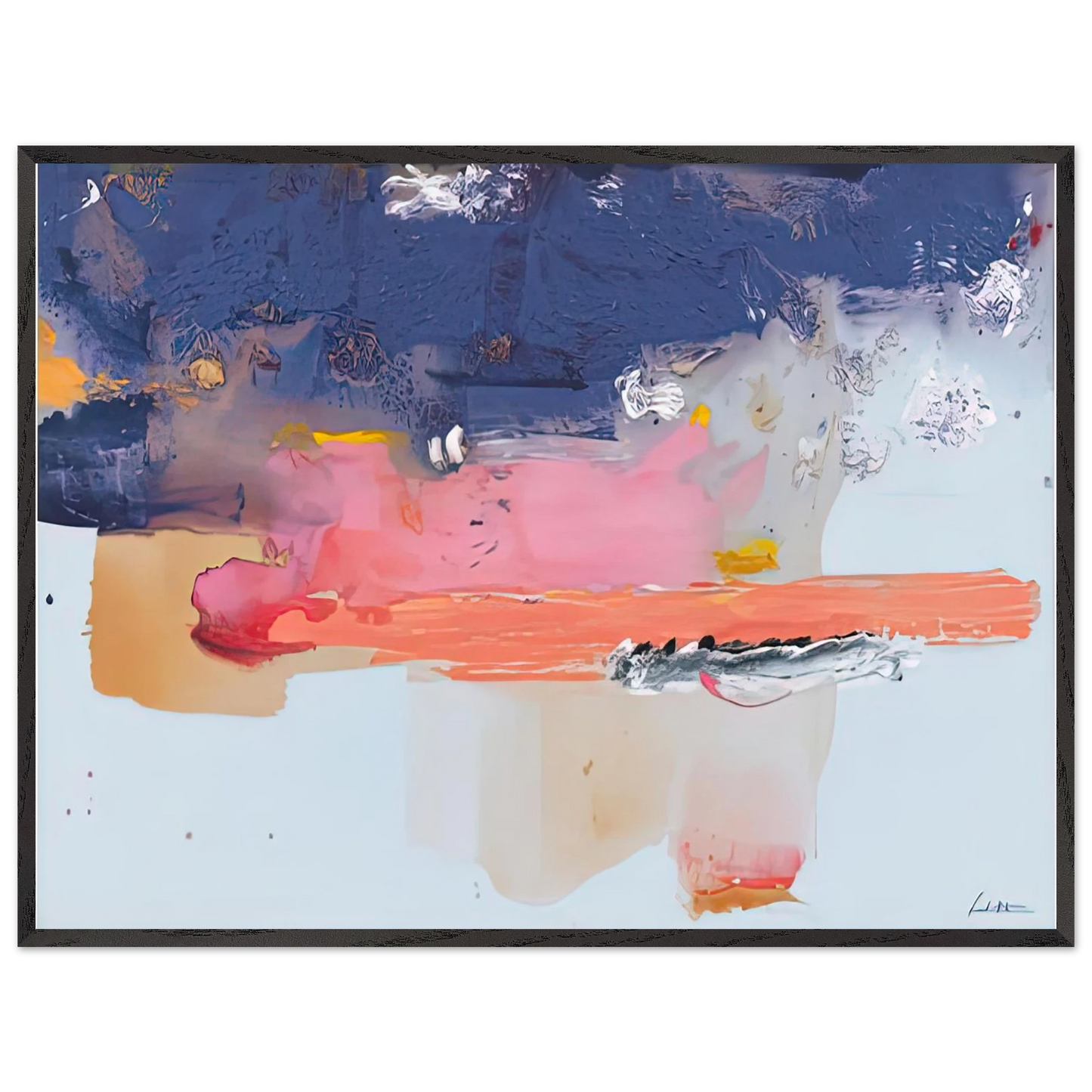 Helen Frankenthaler - Western Roadmap, 1991- Wall Art - 21x29.7 cm / 8x12" - Premium Wooden Framed Poster With Fine Art Paper - White frame