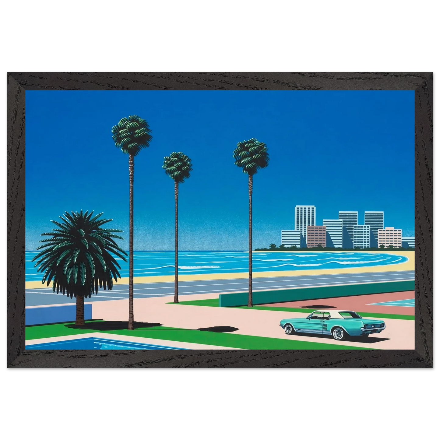 Hiroshi Nagai - Sunshine Reggae Wall Art - 21x29.7 cm / 8x12" - Premium Wooden Framed Poster With Fine Art Paper - Wood frame
