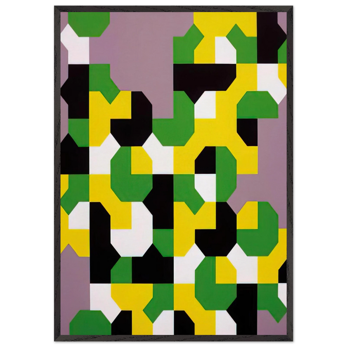 Curva di Peano - 1991 - Bruno Munari 70x100 cm / 28x40 inches Framed Art Print – Black Wooden Frame