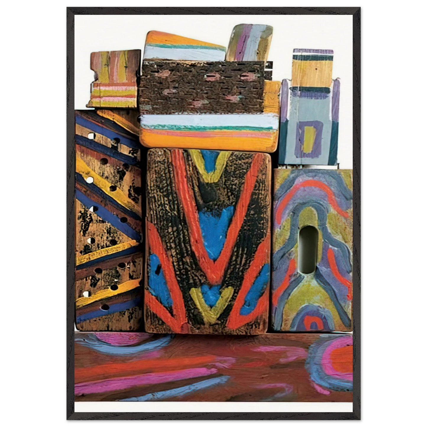 Totem Materia-R - 1980 - Betty Parsons Framed Art Print – Black Wooden Frame - Default Title - -Framed Art Print