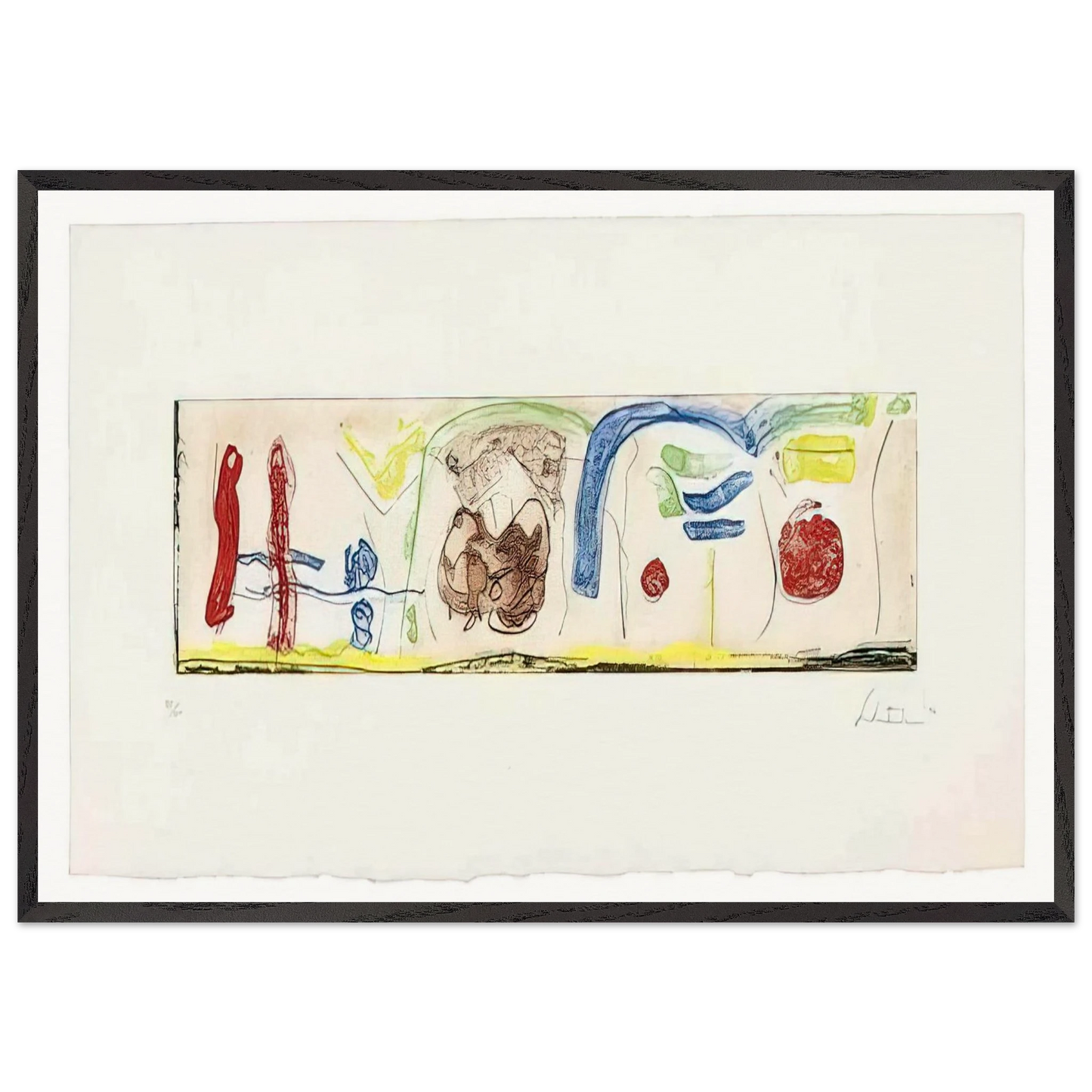 Bridges - 1996 - Helen Frankenthaler 70x100 cm / 28x40 inches Framed Art Print – Black Wooden Frame