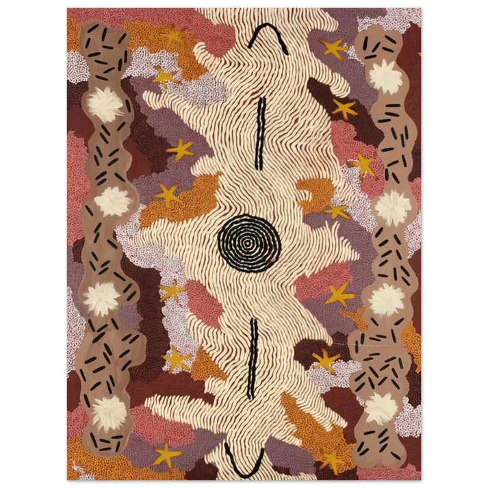 Clifford Possum Tjapaltjarri - Secret Men's Business - 1995 75x100 cm / 30x40inches Fine Art Poster