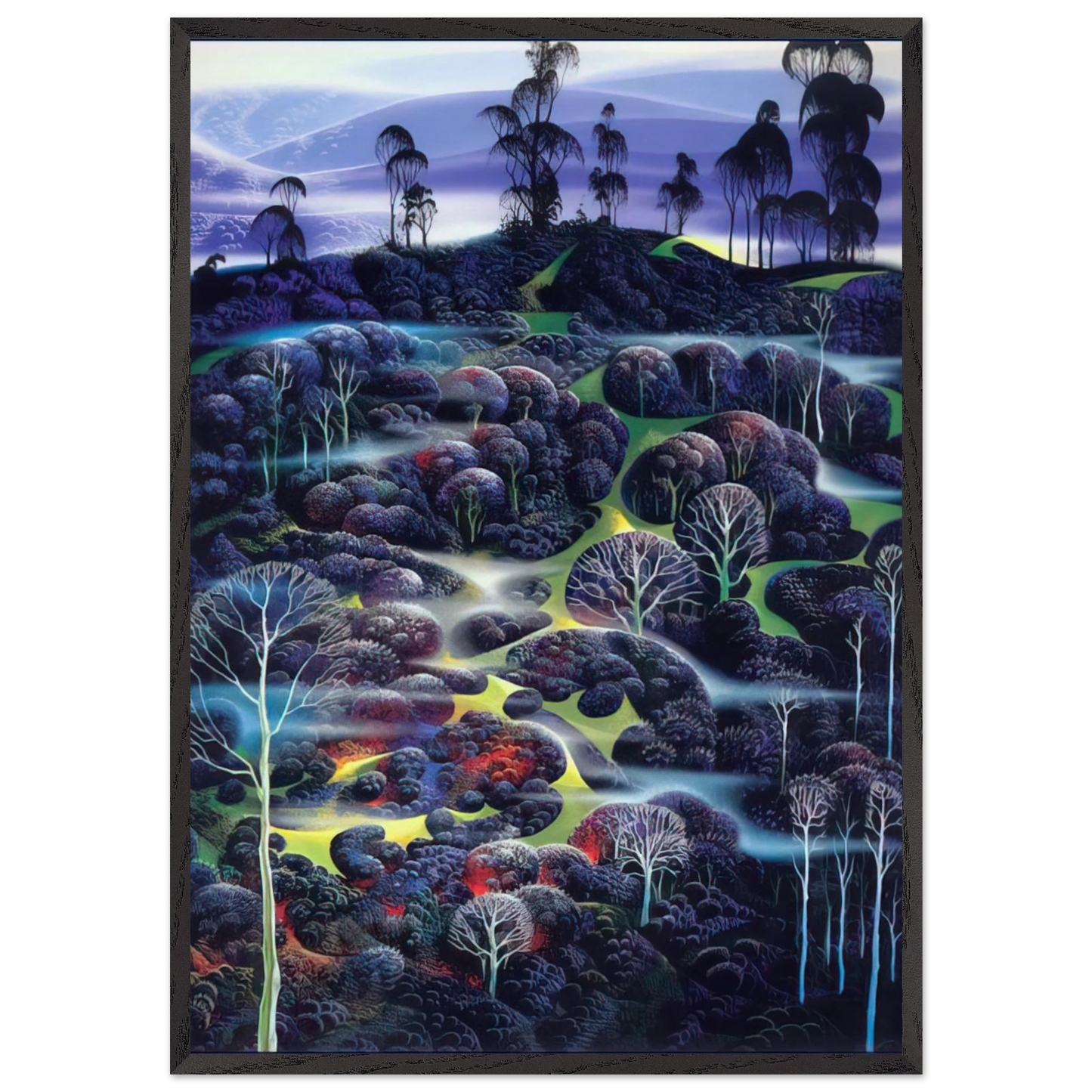 Solemn Solitude - Eyvind Earle 70x100 cm / 28x40 inches Framed Art Print – Black Wooden Frame