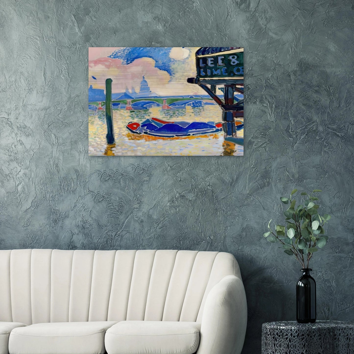 BARGES ON THE THAMES 1906 0 - Andre Derain Brushed Aluminum Print - 70x100 cm / 28x40 inches | Andre Derain Aluminum Print | Andre Derain Prints