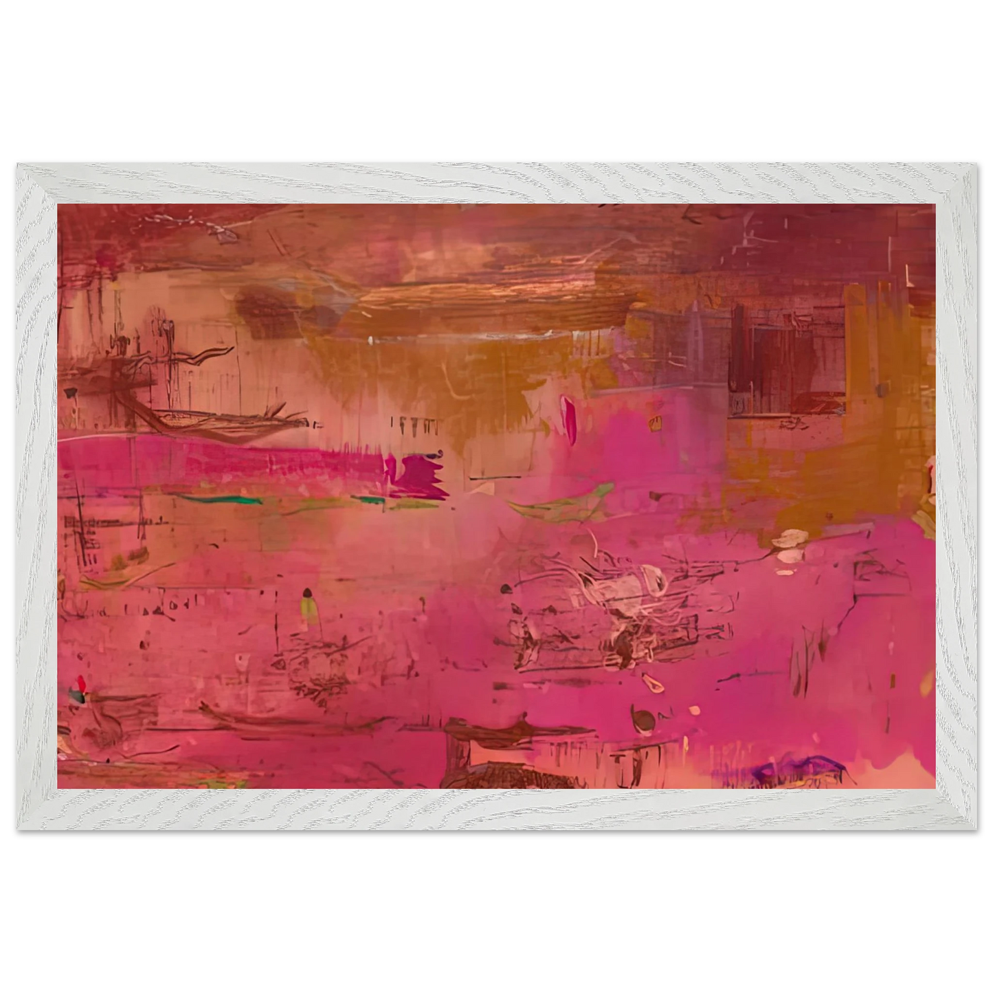 Helen Frankenthaler - Dream Walk Red, 1978- Wall Art - 21x29.7 cm / 8x12" - Premium Wooden Framed Poster With Fine Art Paper - Wood frame
