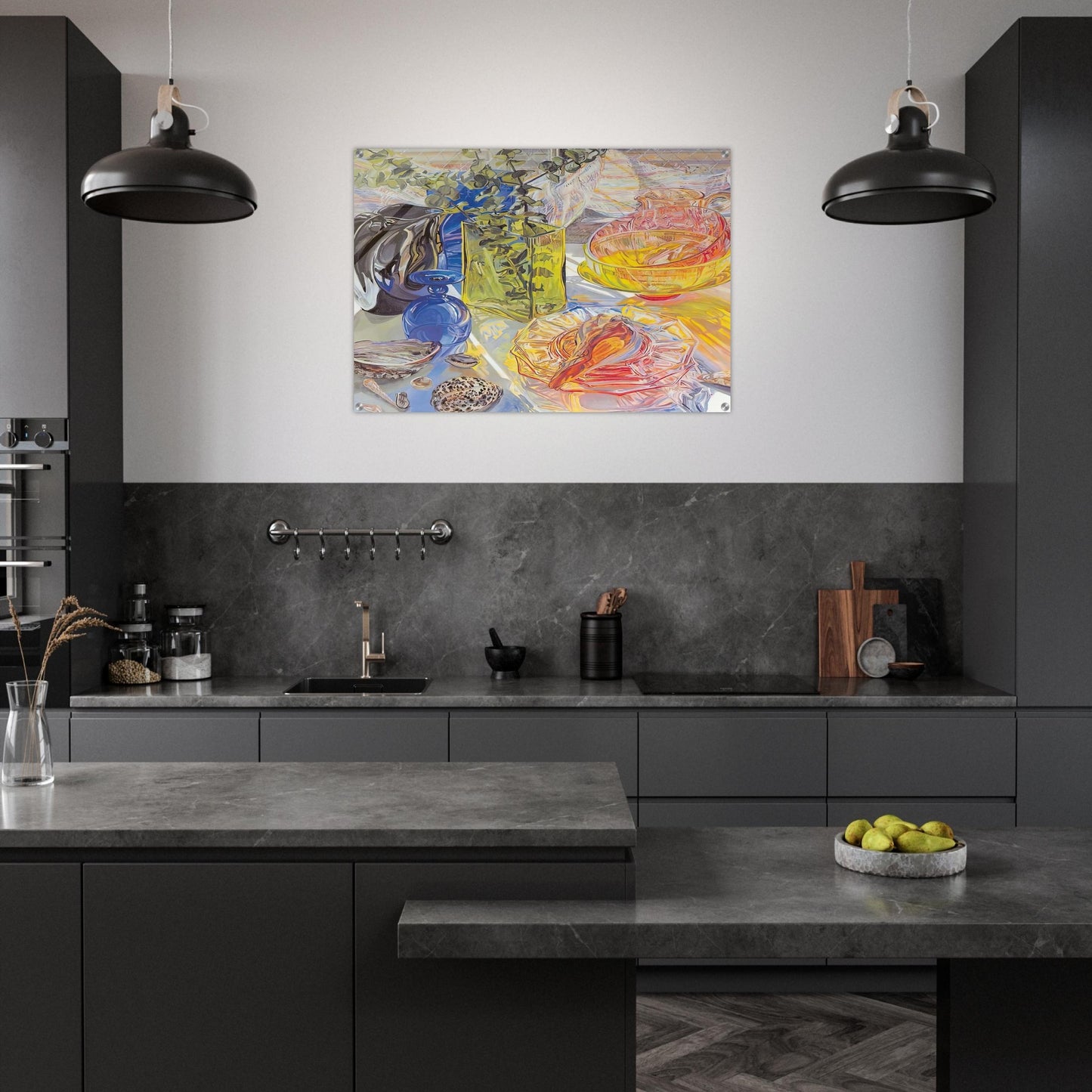 GLASS AND SHELLS 1990 - Janet Fish Acrylic Print - 70x100 cm / 28x40″ inches | Janet Fish Wall Art | Janet Fish Prints