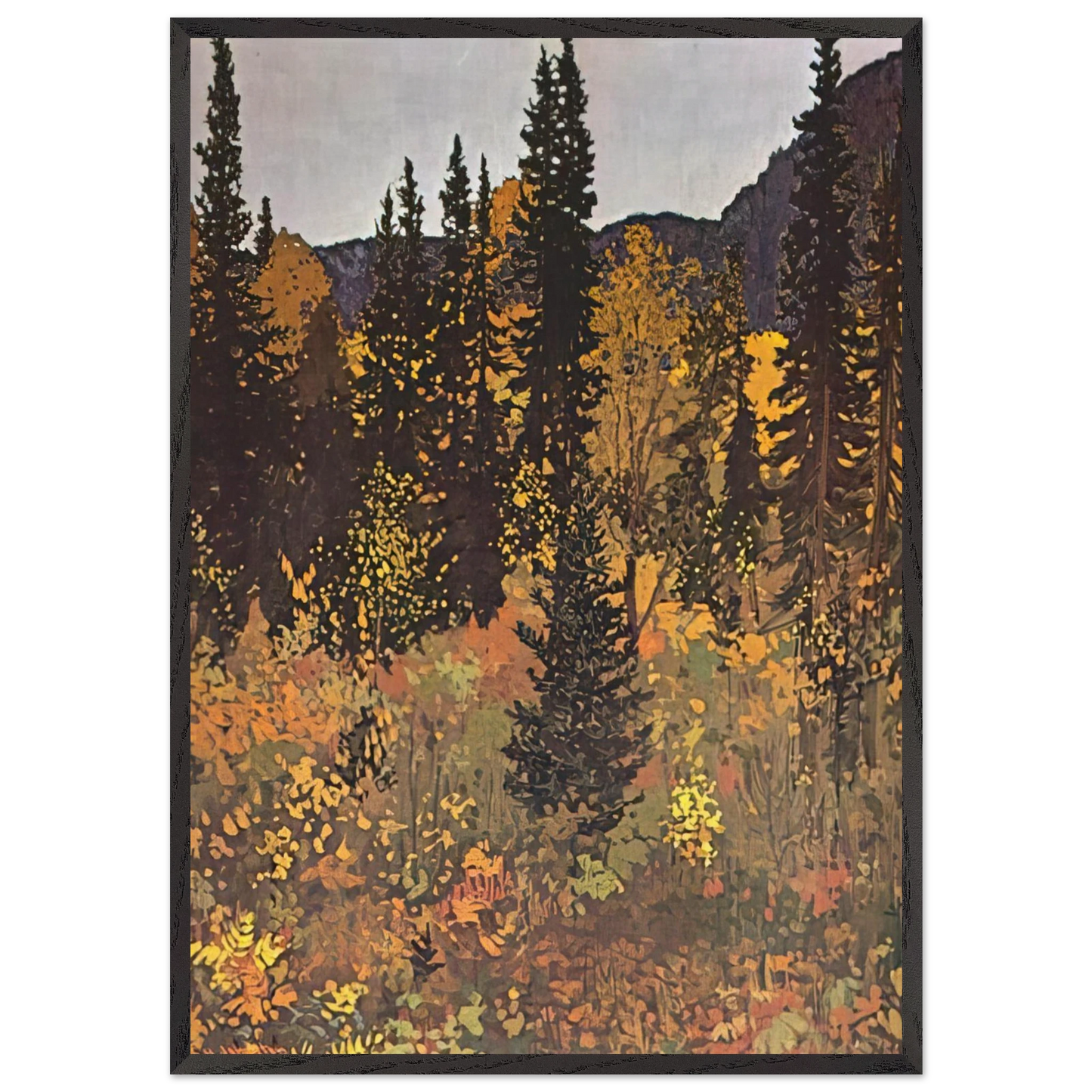 The Dark Woods Interior - 1921 - Frank Johnston 70x100 cm / 28x40 inches Framed Art Print – Black Wooden Frame