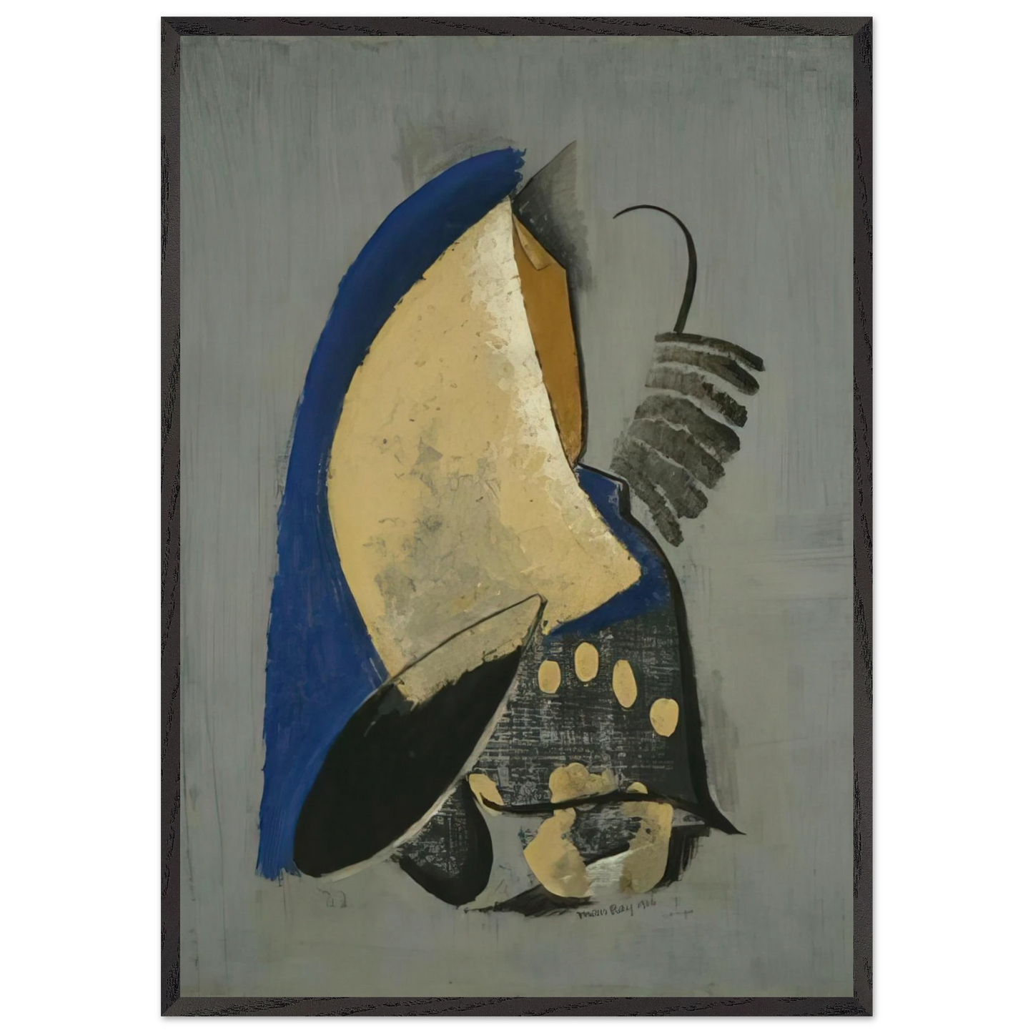 INVENTION - Man Ray 70x100 cm / 28x40 inches Framed Art Print – Black Wooden Frame