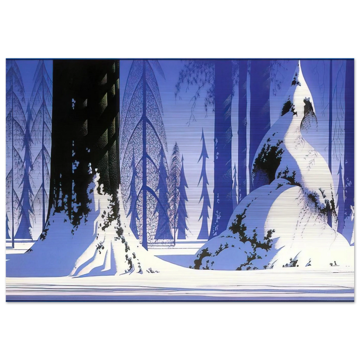 Winter - Eyvind Earle Brushed Aluminum Print - 70x100 cm / 28x40 inches | Eyvind Earle Aluminum Print | Eyvind Earle Prints