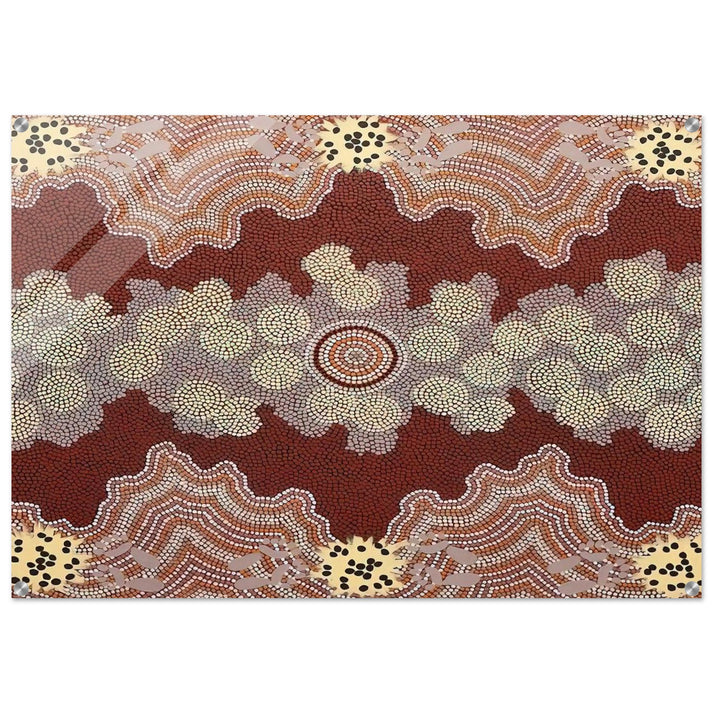 Malaka Honey Ant Dreaming - 1992 - Clifford Possum Tjapaltjarri Acrylic Print - 70x100 cm / 28x40″ inches