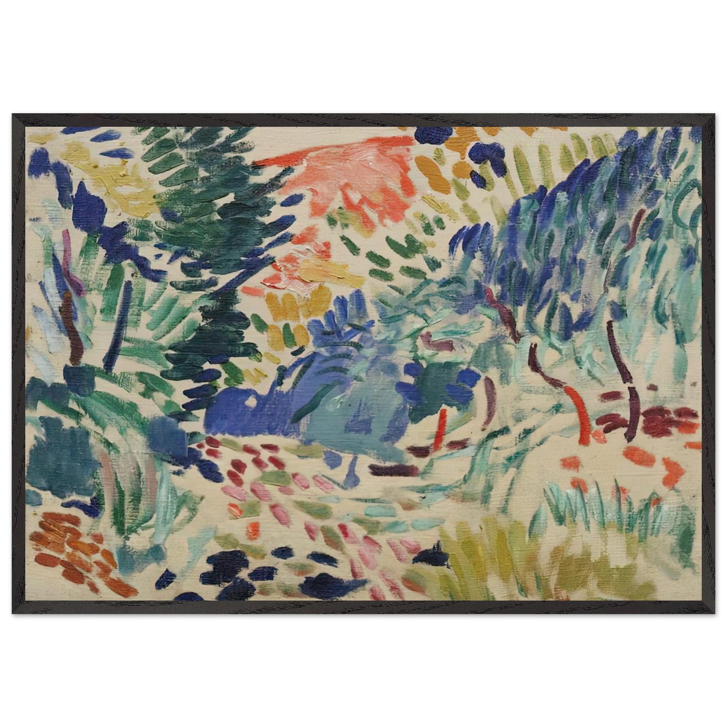 LANDSCAPE AT COLLIOURE 1905 - Henri Matisse 70x100 cm / 28x40 inches Framed Art Print – Black Wooden Frame