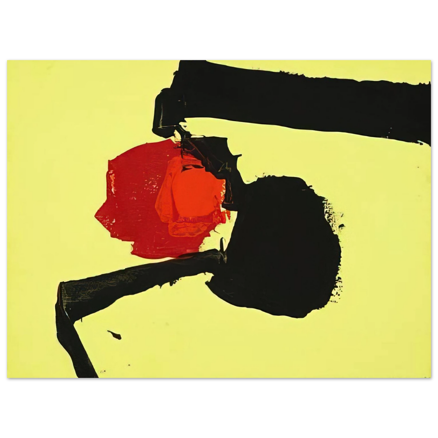 Luis Feito - UNTITLED ABSTRACT IN YELLOW BLACK AND RED 1967 Fine Art Poster - Default Title