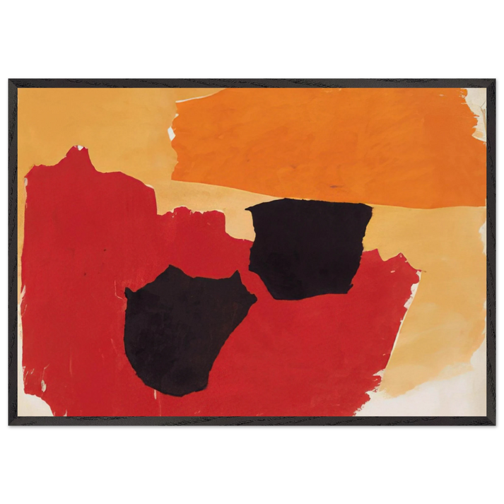ORANGE RED BLACK 1962 - Esteban Vicente 70x100 cm / 28x40 inches Framed Art Print – Black Wooden Frame