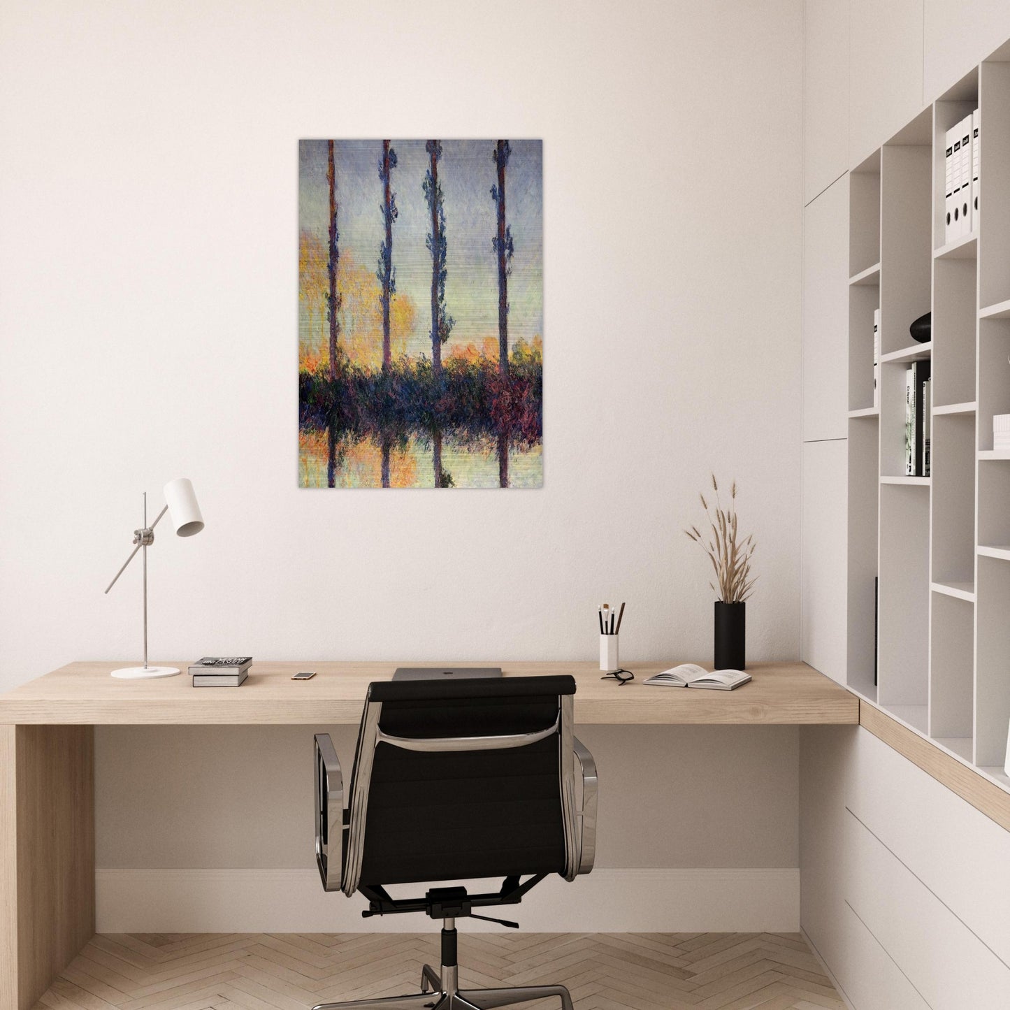 Poplars Four Trees - claude monet Brushed Aluminum Print - 70x100 cm / 28x40 inches | claude monet Aluminum Print | claude monet Prints