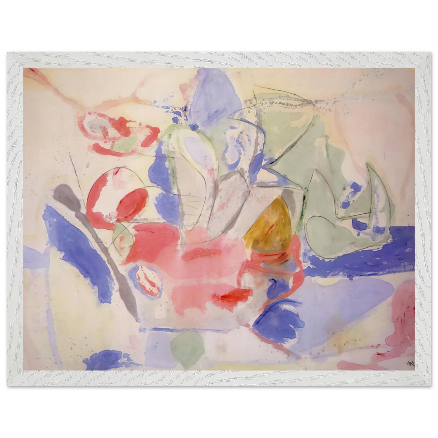 Helen Frankenthaler - Mountains and Sea - 1952 Wall art - 40x50 cm / 16x20 Inches - Premium Wooden Framed Poster With Fine Art Paper - Black frame