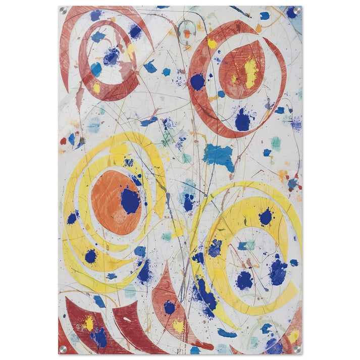 Untitled monotype with woodcut - Sam Francis Acrylic Print - 70x100 cm / 28x40″ inches