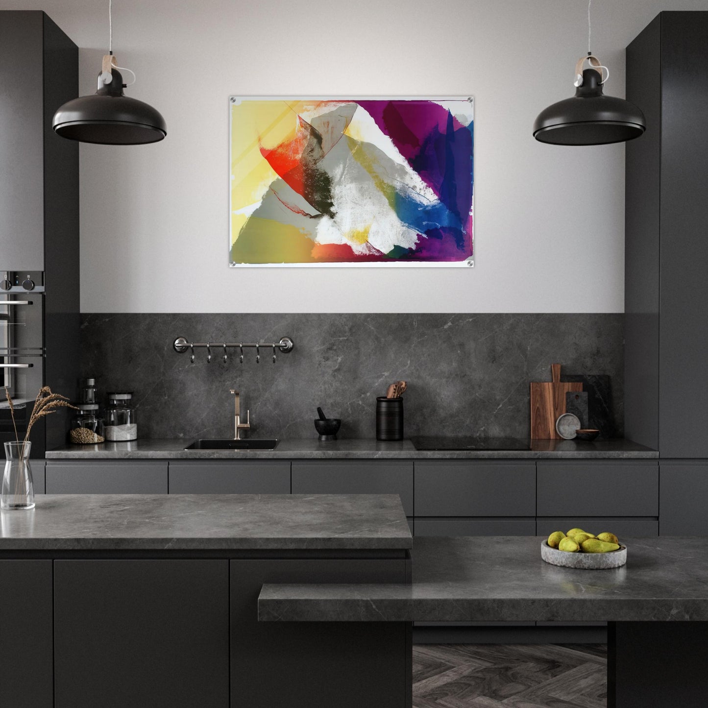 Abstract Composition - Paul Jenkins Acrylic Print - 70x100 cm / 28x40″ inches