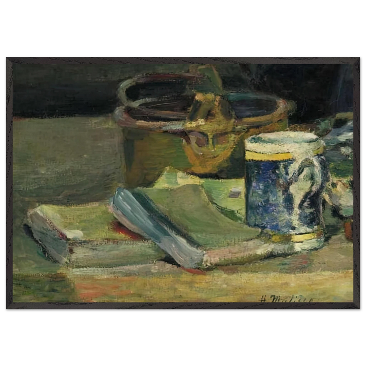 STILL LIFE WITH BOOKS 1895 - Henri Matisse 70x100 cm / 28x40 inches Framed Art Print – Black Wooden Frame