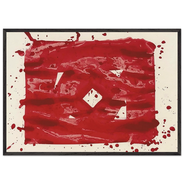 Untitled - SF78-235 - Sam Francis 70x100 cm / 28x40 inches Framed Art Print – Black Wooden Frame