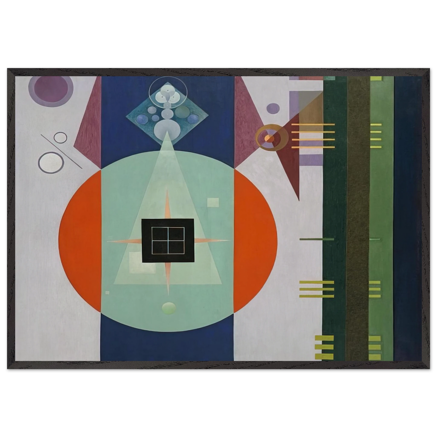 DARK SQUARE 1938 - Rudolf Bauer 70x100 cm / 28x40 inches Framed Art Print – Black Wooden Frame